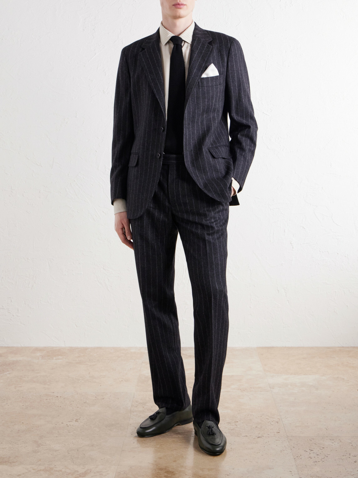 Rubinacci - Pinstriped Virgin Wool-Flannel Suit - Gray