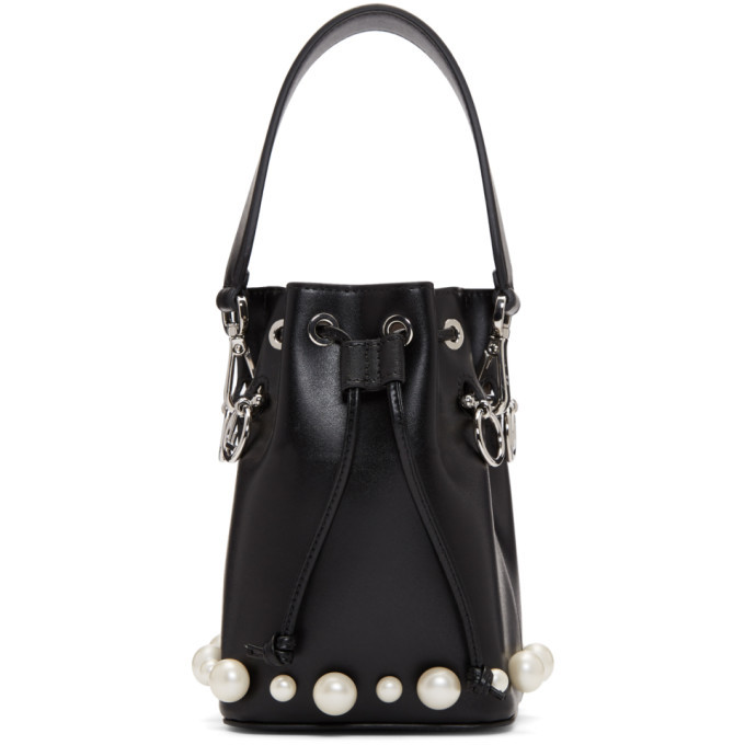 Womens Pearl Mini Bucket Bag White