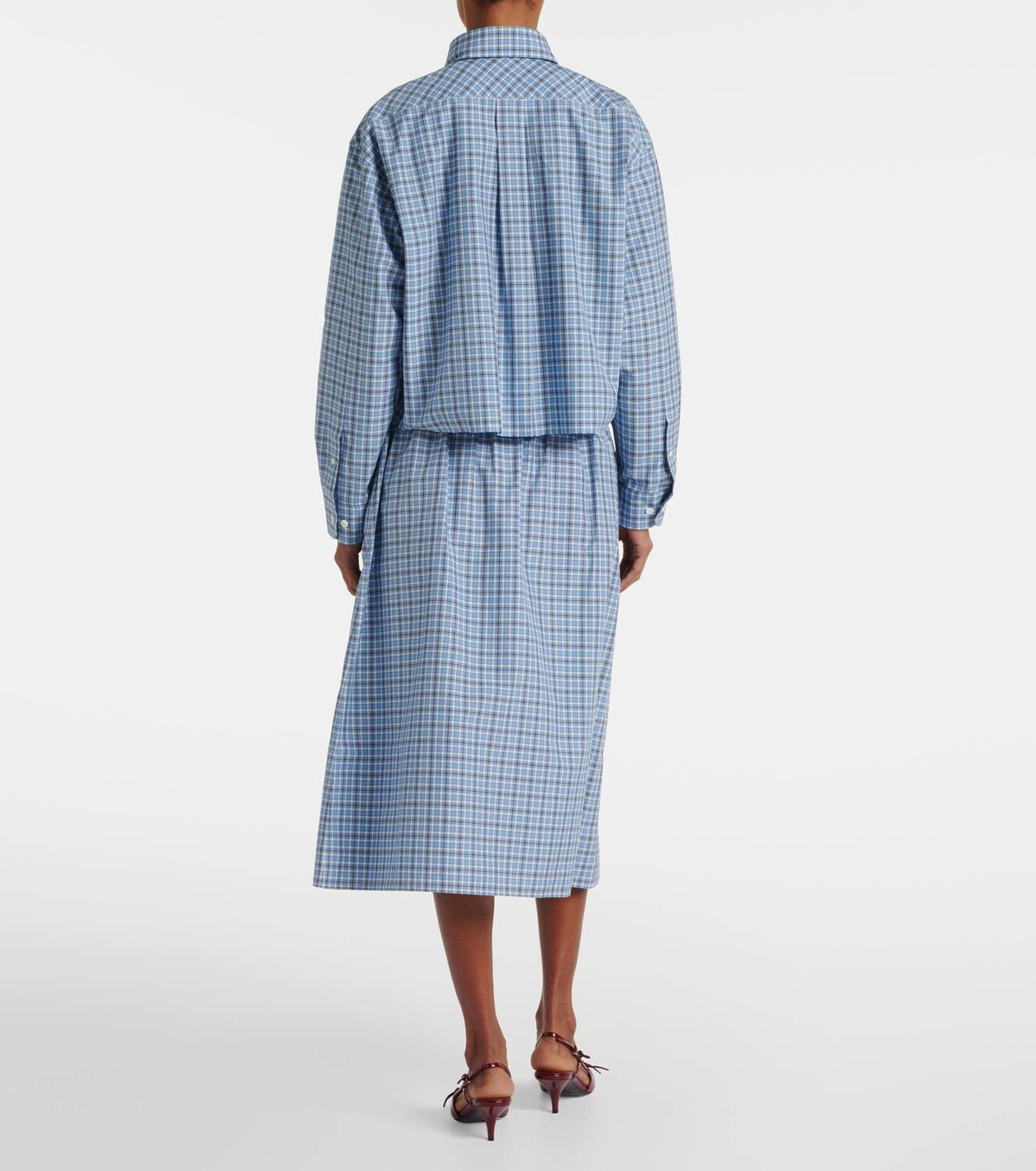 Miu Miu Cropped checked cotton shirt