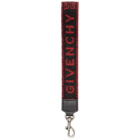 Givenchy Black and Red Lurex Lanyard Keychain
