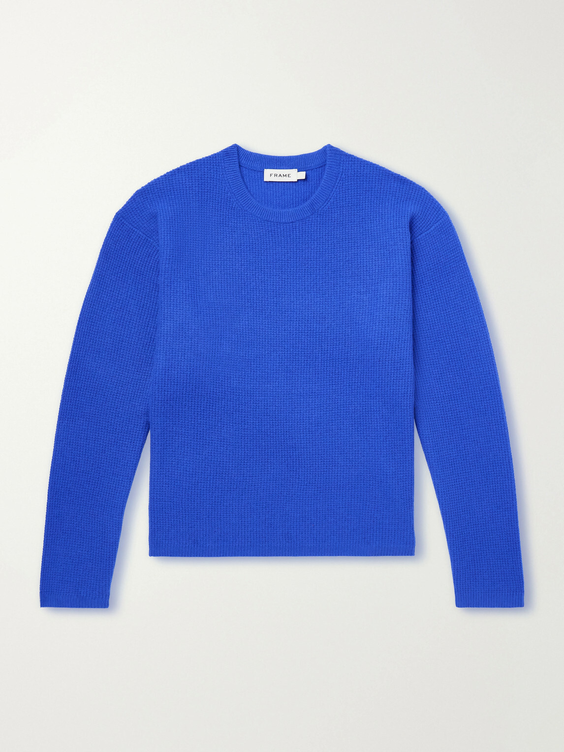 FRAME - Waffle-Knit Wool and Cashmere-Blend Sweater - Blue