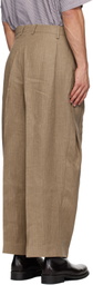 Hed Mayner Brown Linen Trousers