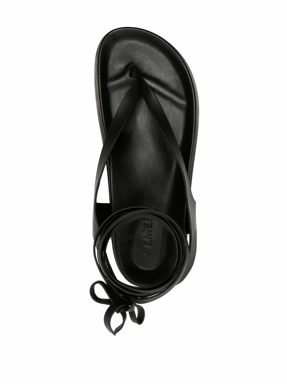 A.EMERY Black The Shell Leather Sandals A. Emery