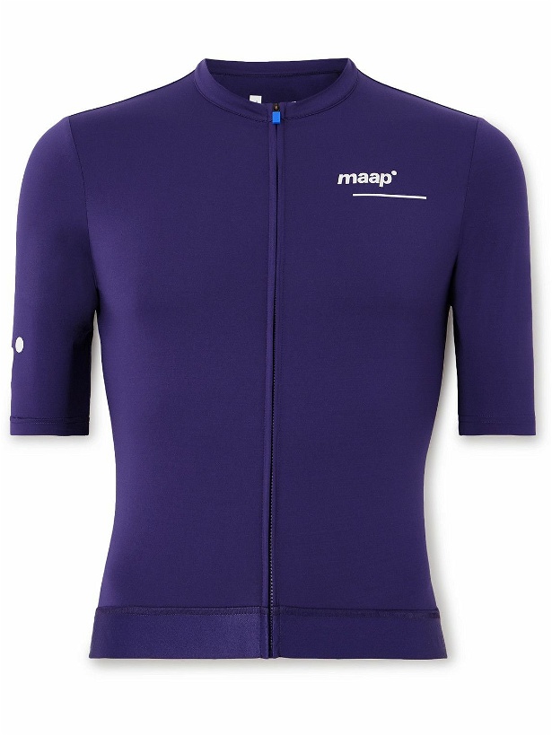 Photo: MAAP - Training Logo-Print Recycled Cycling Jersey - Blue