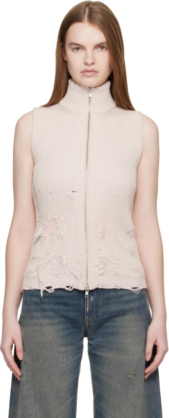 Photo: MM6 Maison Margiela Pink Amended Optical Ribs Vest