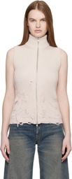 MM6 Maison Margiela Pink Amended Optical Ribs Vest