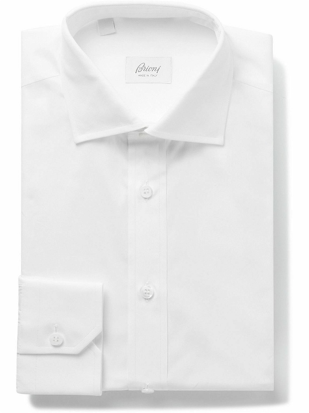 Photo: Brioni - Cutaway-Collar Cotton Oxford Shirt - White