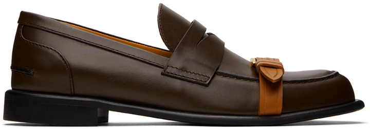 Photo: JW Anderson Brown Leather Pin-Buckle Loafers