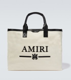 Amiri - Embroidered leather-trimmed tote bag