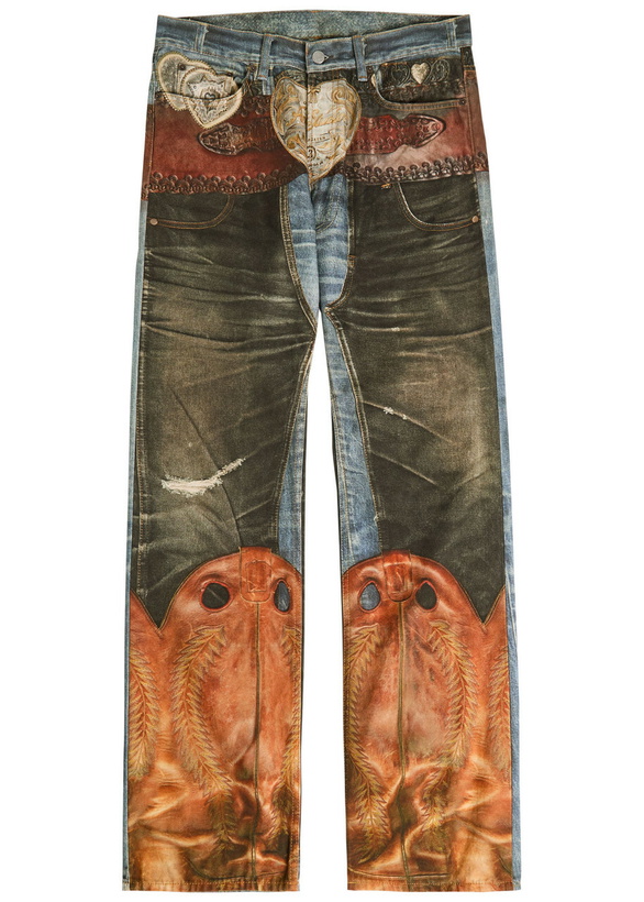 Photo: Acne Studios 2010 Printed Straight-leg Jeans Blue