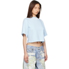 Palm Angels Blue Neck Logo Boxy T-shirt