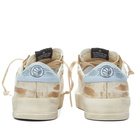 Golden Goose Men's Stardan Leather Sneakers in White/Blue Fog