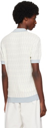 King & Tuckfield Blue & White Pattern Polo