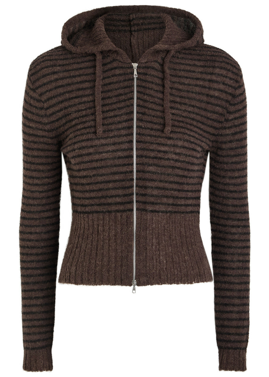 Our Legacy Compact Striped Brushed Alpaca-blend Jumper Brown
