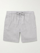 Frescobol Carioca - Felipe Straight-Leg Linen and Cotton-Blend Drawstring Shorts - Gray