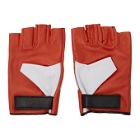 Givenchy Red and White Mezzi Moto Gloves