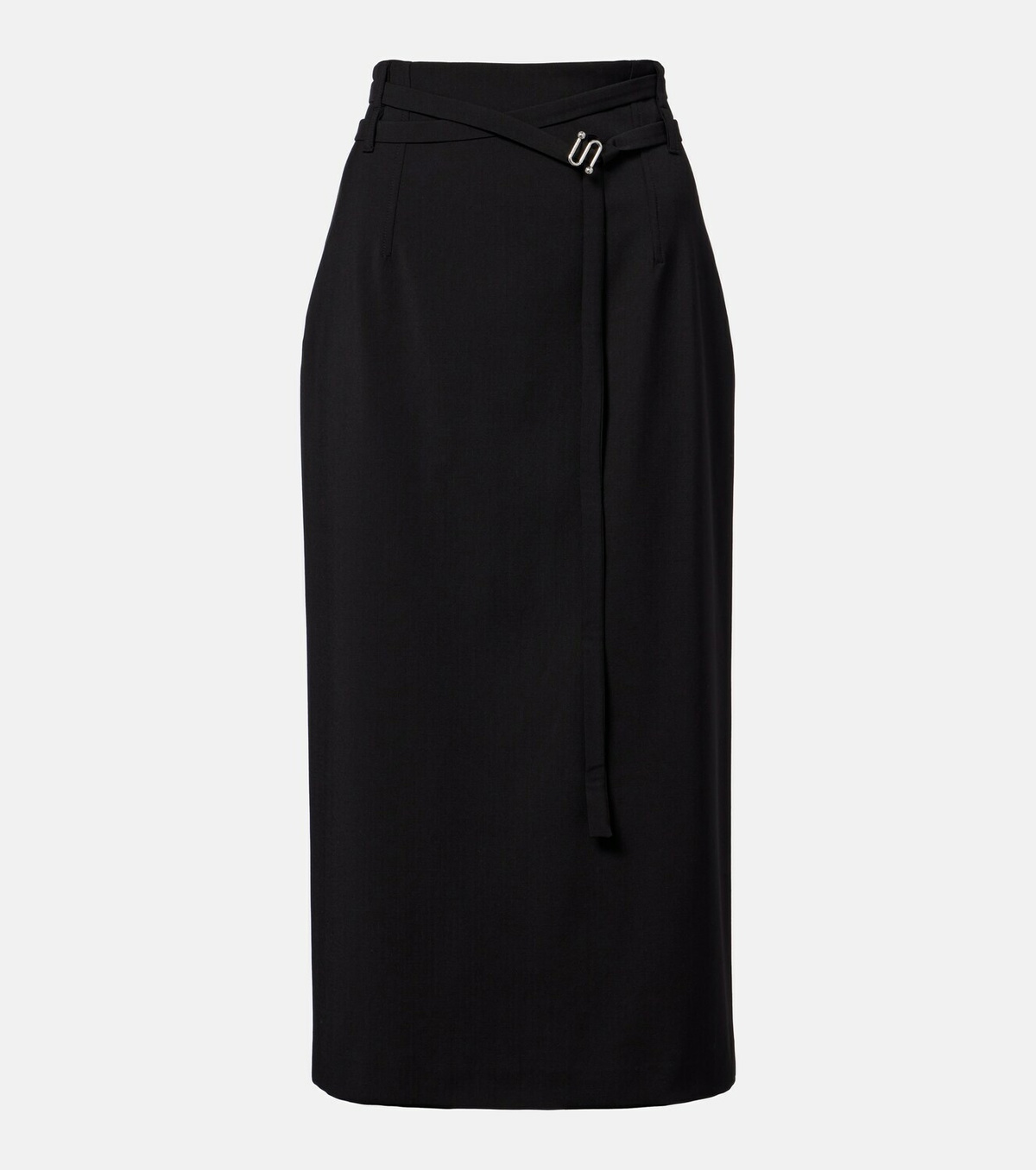 Sportmax High-rise virgin wool midi skirt