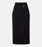 Sportmax High-rise virgin wool midi skirt