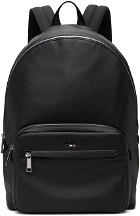 BOSS Black Faux-Leather Signature Details Backpack