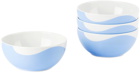 Misette White & Blue Colorblock Cereal Bowls Set, 4 pcs