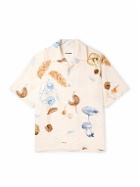Jil Sander - Convertible-Collar Printed Woven Shirt - Neutrals