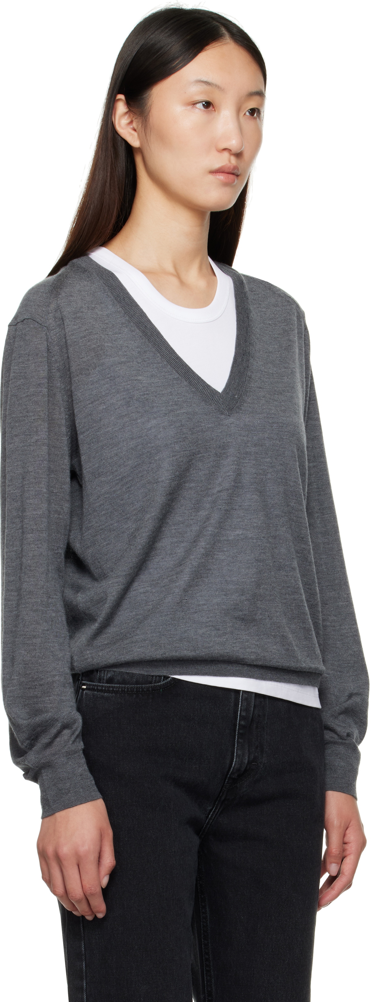 Loulou de Saison Gray Julio Cashmere Sweater