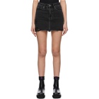 Ksubi Black Ripped Denim Model Miniskirt