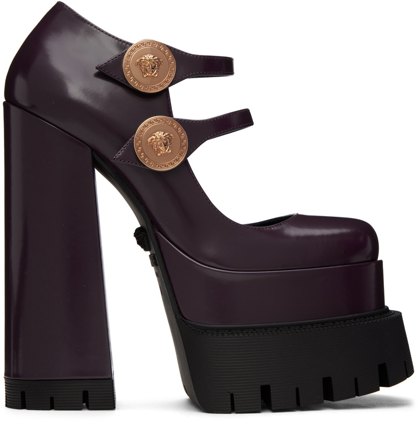 Versace Burgundy Medusa Aevitas Heels