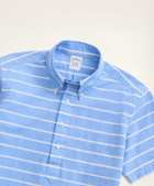Brooks Brothers Men's Regent Regular-Fit Original Broadcloth Short-Sleeve Popover Shirt | Blue