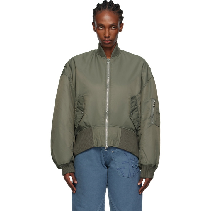 Photo: JW Anderson Gray Oversized Curved Hem Bomber Jacket