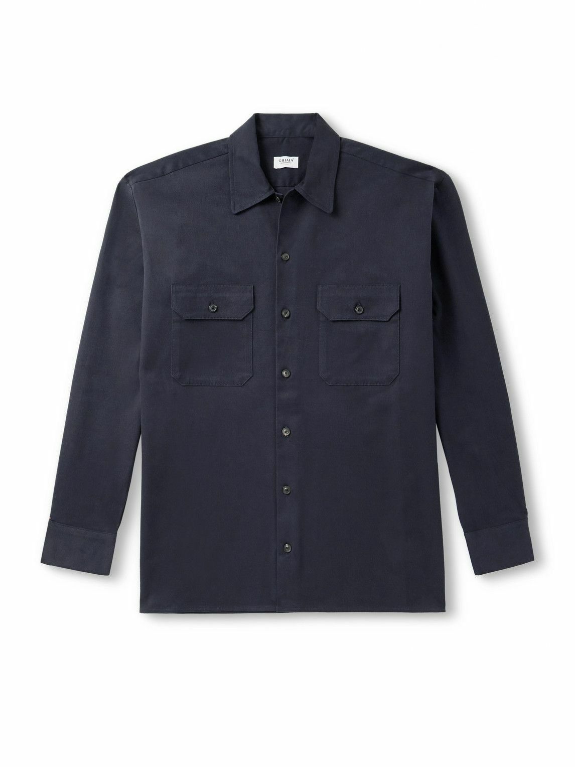 Ghiaia Cashmere - Cotton-Twill Shirt - Blue