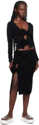 Jean Paul Gaultier Black 'The Flower' Midi Skirt