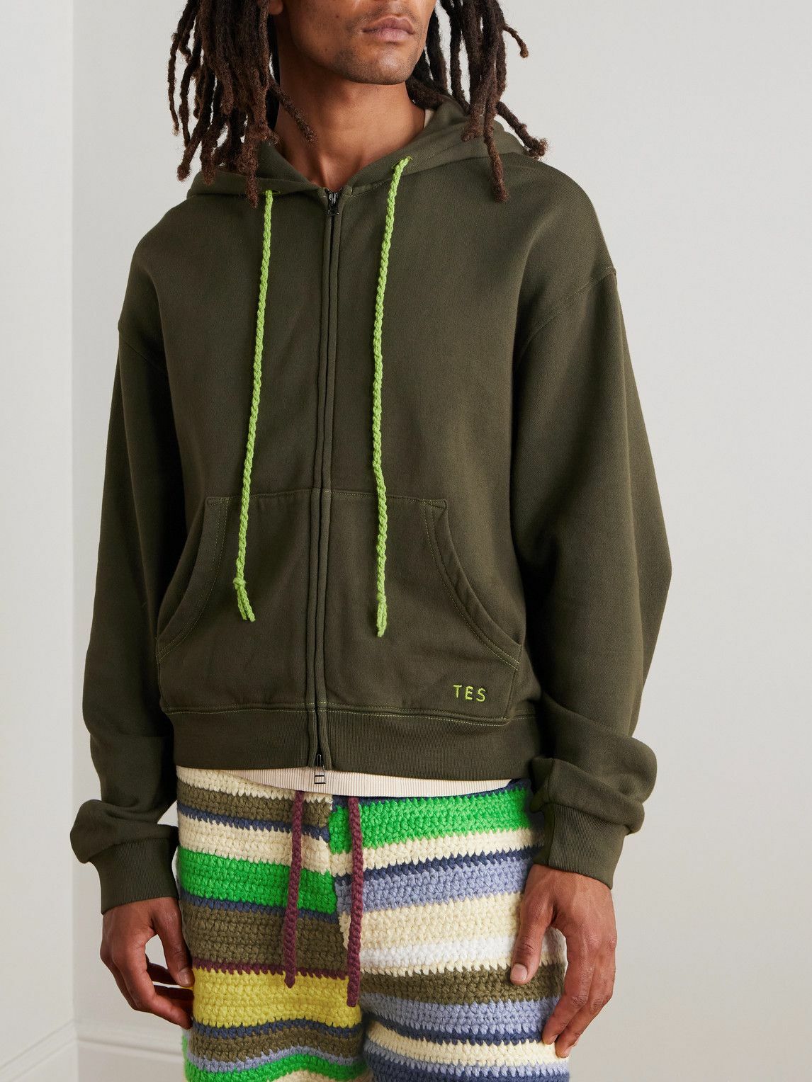 The Elder Statesman - Embroidered Cotton and Cashmere-Blend Jersey
