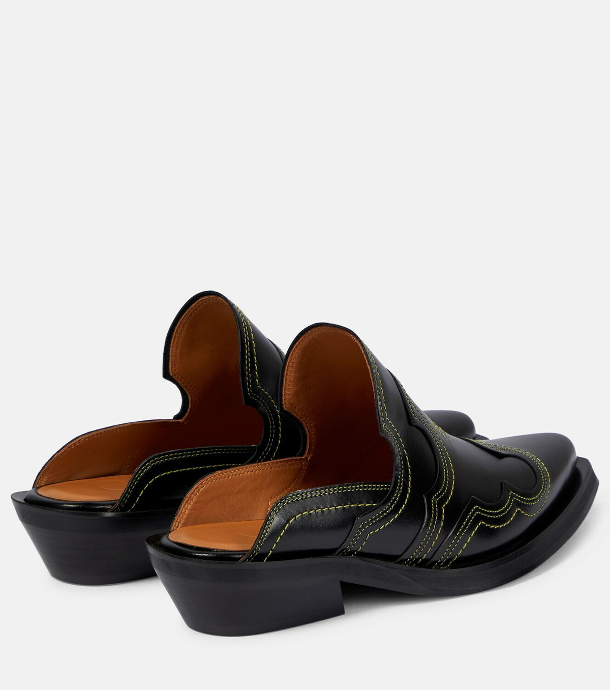 【関税&送料込】Ganni Mule Lace-Up Ganni Oleatex Lace-Up Mules - Dark Olive | Garmentory