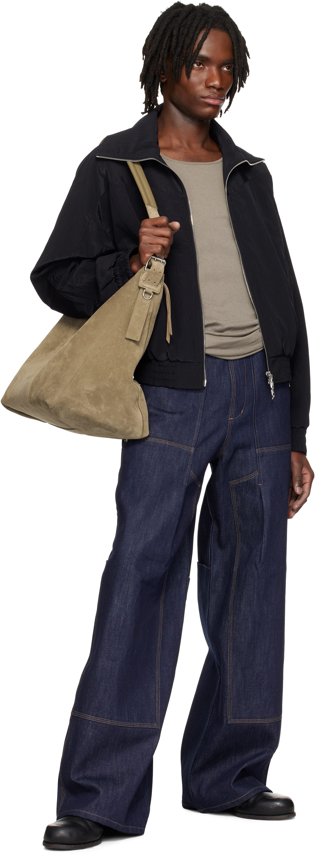 CMMAWEAR Navy Funnel-Neck Jacket