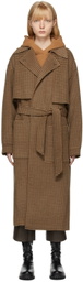 Nanushka Brown Ara Houndstooth Coat