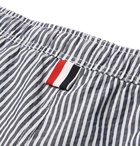 Thom Browne - Mid-Length Striped Seersucker Swim Shorts - Navy