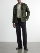 Boglioli - Herringbone Wool-Twill Overshirt - Green
