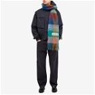 Acne Studios Men's Vally Check Scarf in Turquoise/Camel/Blue