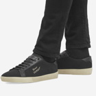 Saint Laurent Men's SL-06 Court Leather Signature Sneakers in Black