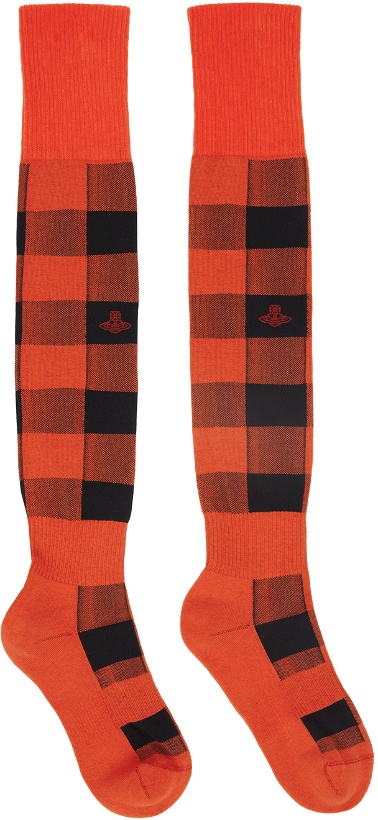 Photo: Vivienne Westwood Orange & Black Check Socks