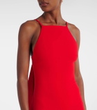 Solace London Ulla caped crêpe and satin gown