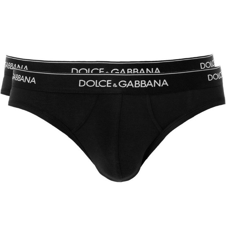 Photo: Dolce & Gabbana - Two-Pack Stretch-Cotton Briefs - Men - Black