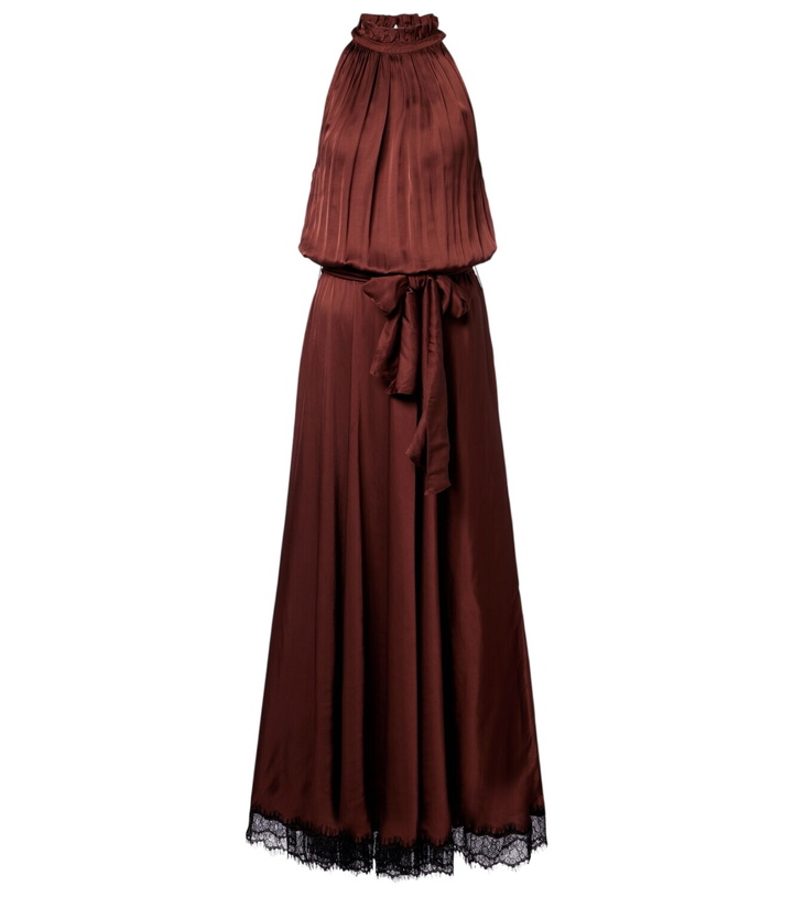 Photo: Poupette St Barth Nina halterneck satin maxi dress