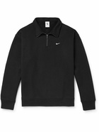 Nike - Logo-Embroidered Cotton-Terry Half-Zip Sweatshirt - Black