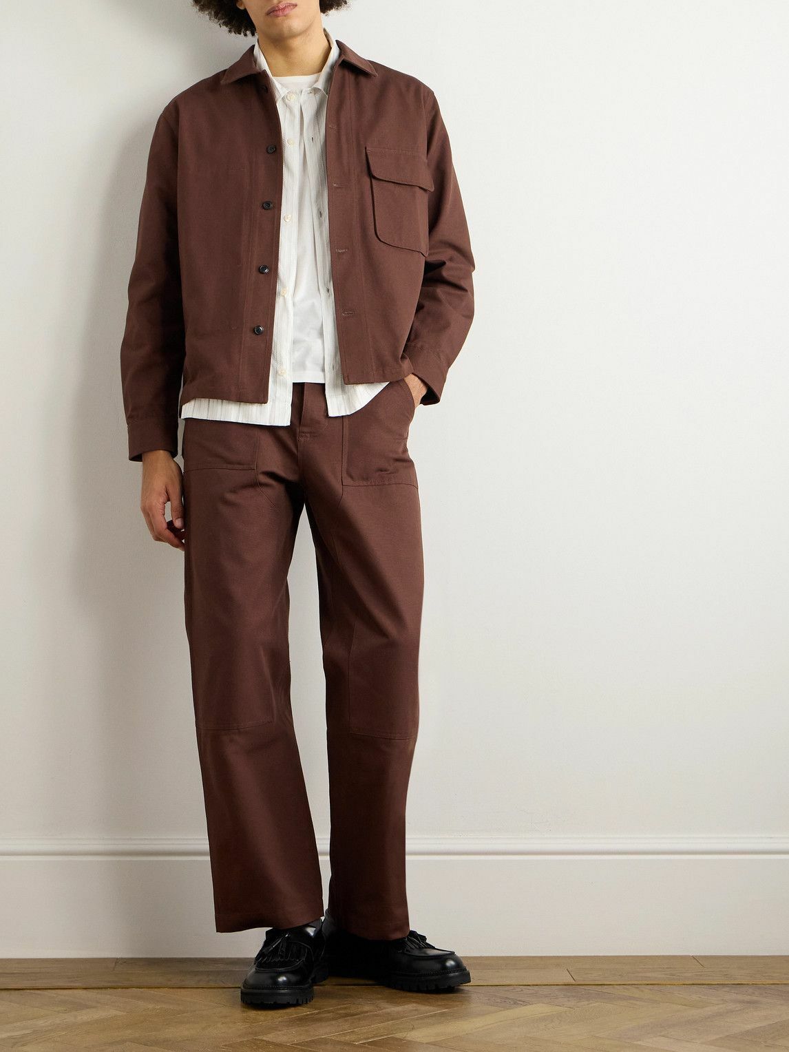 MILES LEON - Garden Cotton-Canvas Shirt Jacket - Brown