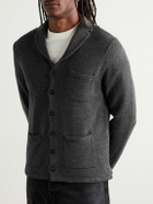 Inis Meáin - New Pub Jacket Wool and Linen-Blend Cardigan - Gray