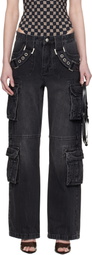 MISBHV Black Harness Strap Jeans