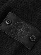 Stone Island - Ghost Logo-Appliquéd Ribbed Wool Zip-Up Cardigan - Black