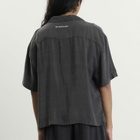 MKI Men's Ribbed Cupro Vacation Shirt in Sueded Black